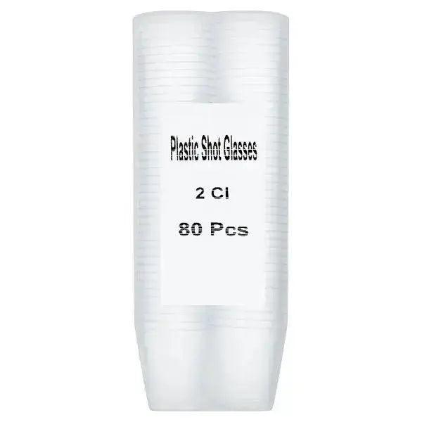 Chef's Larder 80 Clear Plastic Shot Glasses 2cl - Honesty Sales U.K