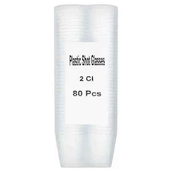 Chef's Larder 80 Clear Plastic Shot Glasses 2cl - Honesty Sales Main image