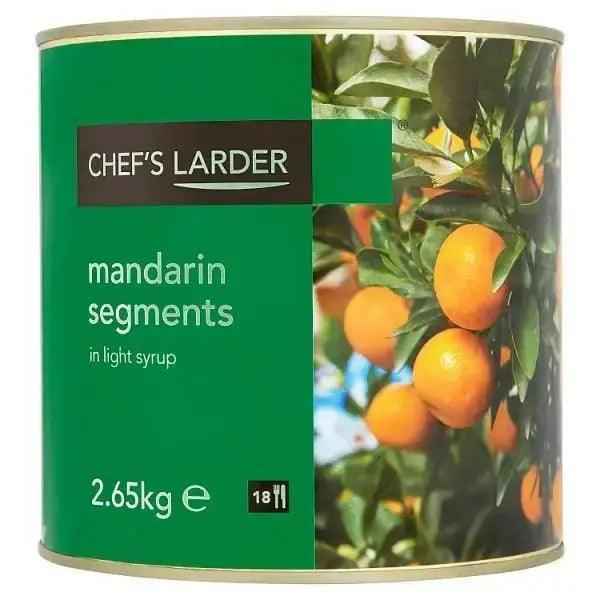 Chef's Larder Mandarin Segments in Light Syrup 2.65kg (Drained Weight 1.5kg) - Honesty Sales