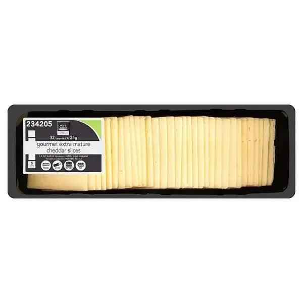 Chef's Larder Premium Gourmet Extra Mature Cheddar Slices 800g - Honesty Sales Hauptbild