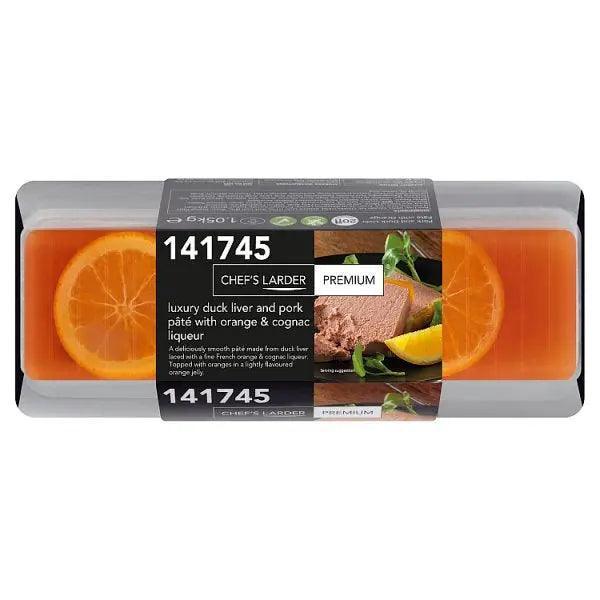 Chef's Larder Premium Luxury Duck Liver and Pork Pâté with Orange & Cognac Liqueur 1.05kg - Honesty Sales U.K