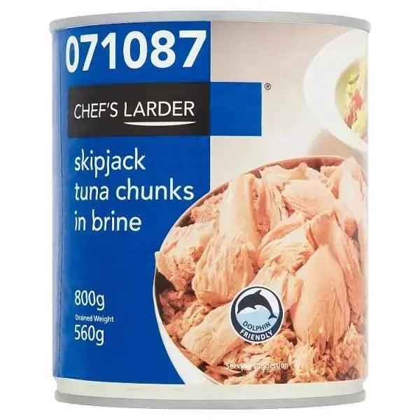 Chef's Larder Skipjack Tuna Chunks in Brine 800g (Drained Weight 560g) - Honesty Sales Main image
