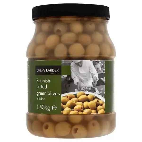Chef's Larder Spanish Pitted Green Olives in Brine 1.43kg - Honesty Sales Hauptbild