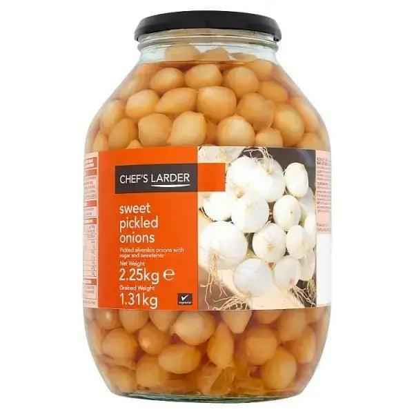 Chef's Larder Sweet Pickled Onions 2.25kg (Drained Weight 1.31kg) - Honesty Sales