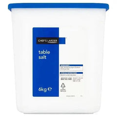 Chef's Larder Table Salt 6kg Ingredients Salt - Honesty Sales U.K