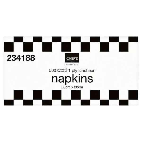 Chefs Essentials 1 Ply Luncheon 500 Napkins - Honesty Sales