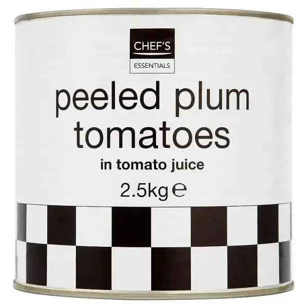 Chefs Essentials Peeled Plum Tomatoes in Tomato Juice 2.5kg (Drained Weight 1.5kg) - Honesty Sales Hauptbild