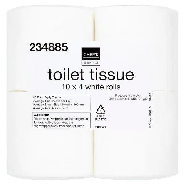 Chef's Essentials Toilet Tissue 40 White Rolls - Honesty Sales