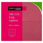 Chefs Larder 100 Napkins Bordeaux 2 Ply - Honesty Sales