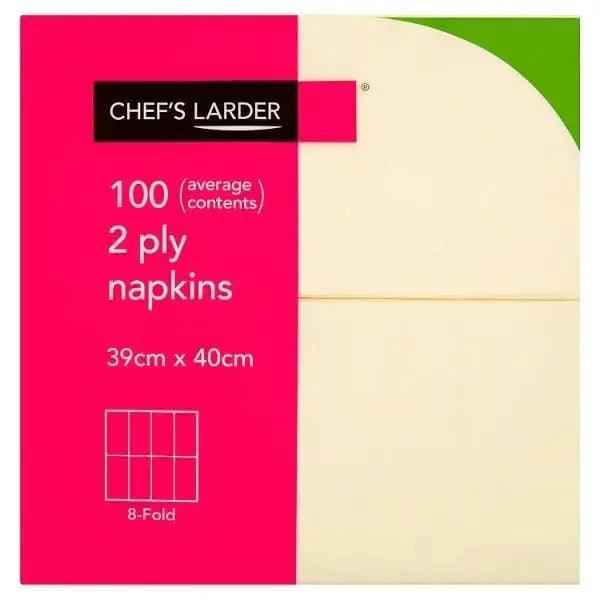 Chefs Larder 100 Napkins Champagne 2 Ply - Honesty Sales