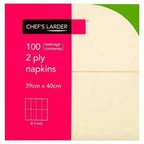 Chefs Larder 100 Napkins Champagne 2 Ply - Honesty Sales