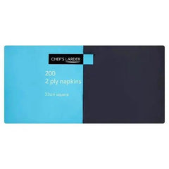 Chefs Larder 2 Ply Black Napkins 33cm Square 10 x 200s - Honesty Sales