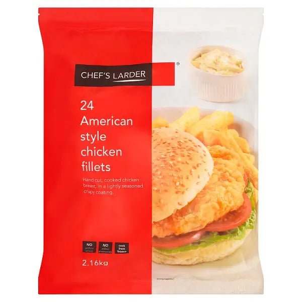 Chef's Larder 24 American Style Chicken Fillets 2.16kg - Honesty Sales