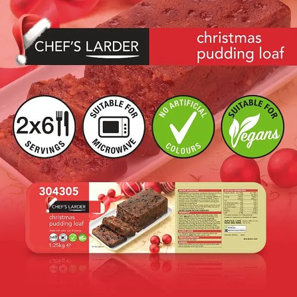 Chef's Larder Christmas Pudding Loaf 1.25kg - Honesty Sales