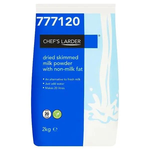 Chef's Larder Dried Skimmed Milk Powder with Non-Milk Fat 2kg - Honesty Sales