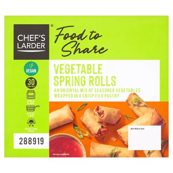 Chef's Larder Food to Share Vegetable Spring Rolls 600g (Case of 20) - Honesty Sales