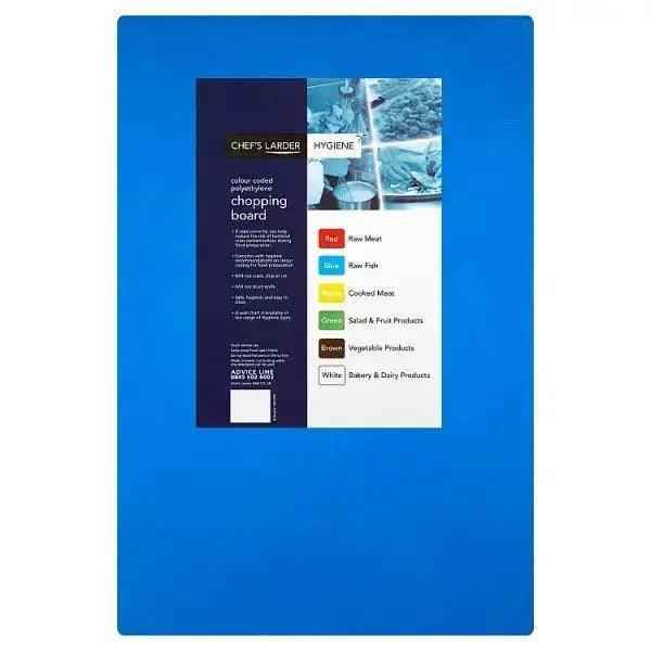 Chefs Larder Hygiene Chopping Board Blue 45x30cm (Case of 10) - Honesty Sales