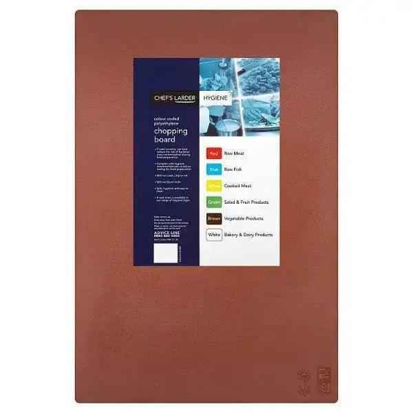Chefs Larder Hygiene Chopping Board Brown 45x30cm (Case of 10) - Honesty Sales
