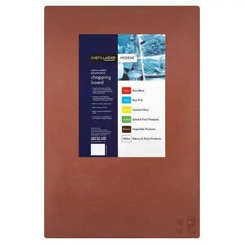 Chefs Larder Hygiene Chopping Board Brown 45x30cm (Case of 10) - Honesty Sales U.K