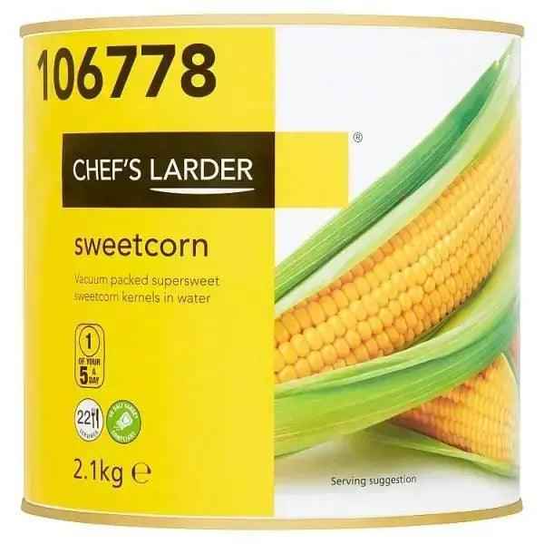 Chef's Larder Sweetcorn 2.1kg (Drained Weight 1.77kg) - Honesty Sales