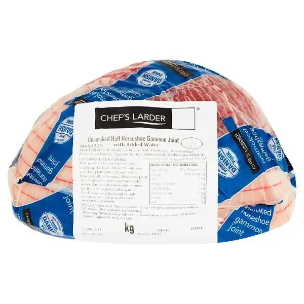 Chef's Larder Unsmoked Half Horseshoe Gammon Joint 3kg - Honesty Sales