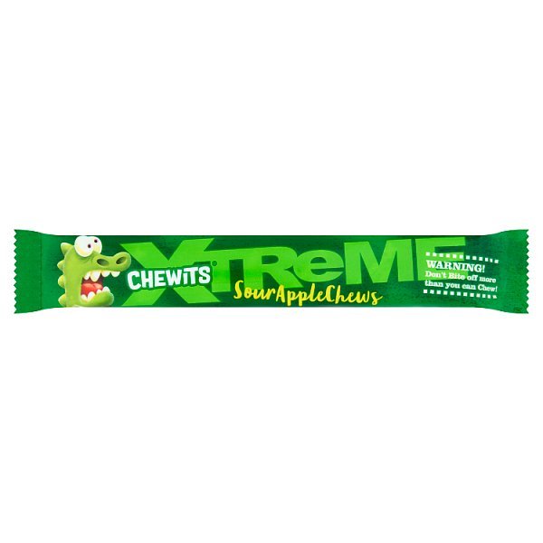 Chewits Xtreme Extreme Sour Apple Chews 34g (24 x 34g) - Honesty Sales