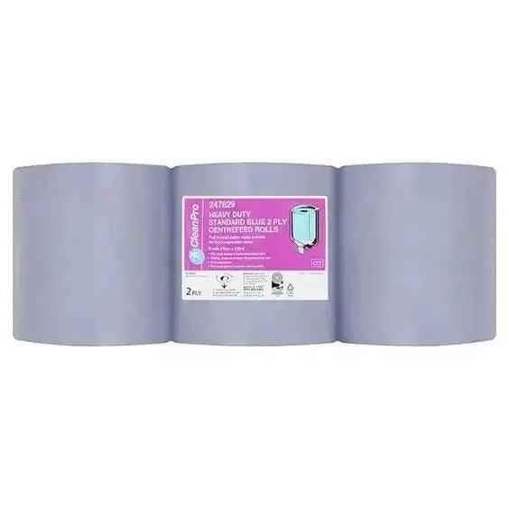 Clean Pro Heavy Duty Standard Blue 2 Ply 6 Centrefeed Rolls - Honesty Sales