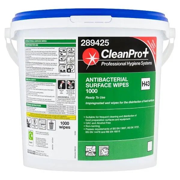 CleanPro+ Antibacterial Surface Wipes 1000 H43 - Honesty Sales