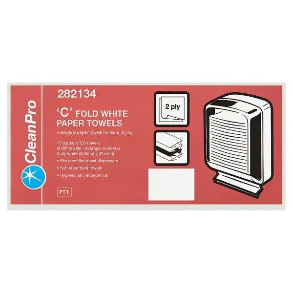 CleanPro 'C' Fold White Paper Towels - Honesty Sales