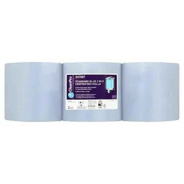 CleanPro Standard Blue 2 Ply 6 Centrefeed Rolls - Honesty Sales