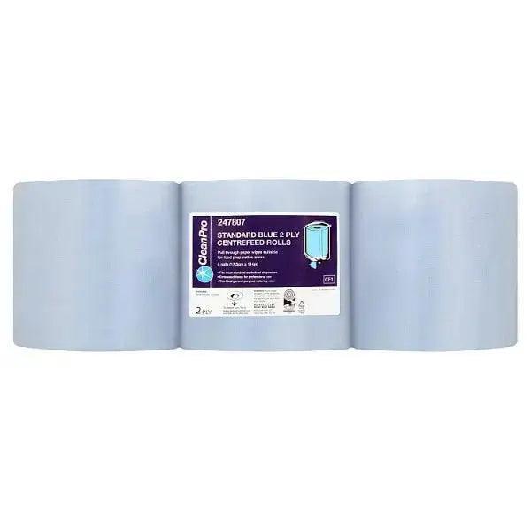 CleanPro Standard Blue 2 Ply 6 Centrefeed Rolls - Honesty Sales U.K