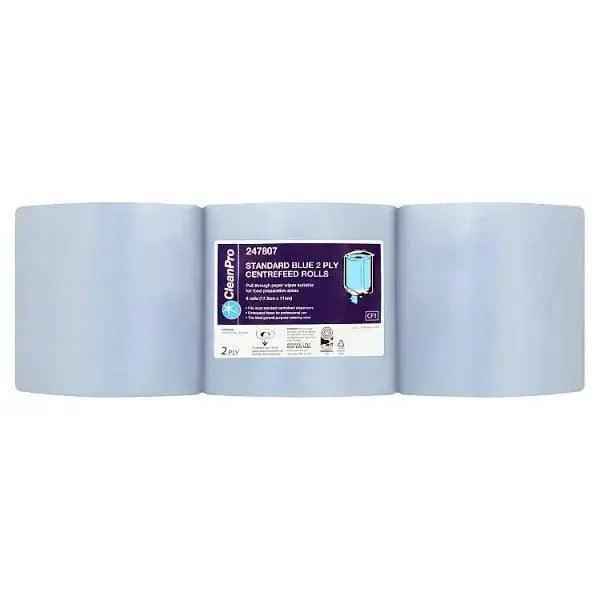 CleanPro Standard Blue 2 Ply 6 Centrefeed Rolls - Honesty Sales