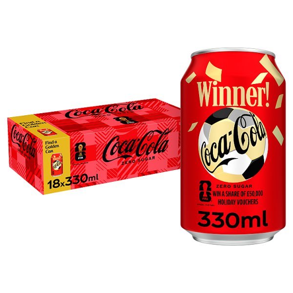 Coca-Cola Zero Sugar 18 x 330ml Cans (1 x 18x330m) - Honesty Sales