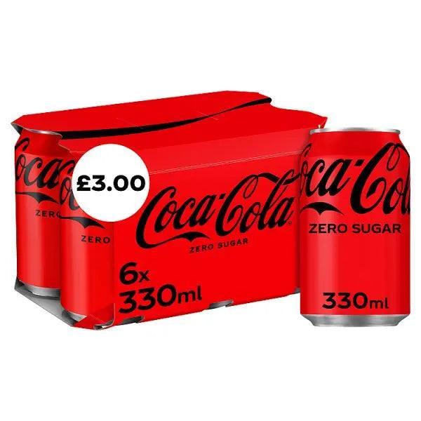 Coca-Cola Zero Sugar 6 x 330ml (Case of 4) - Honesty Sales