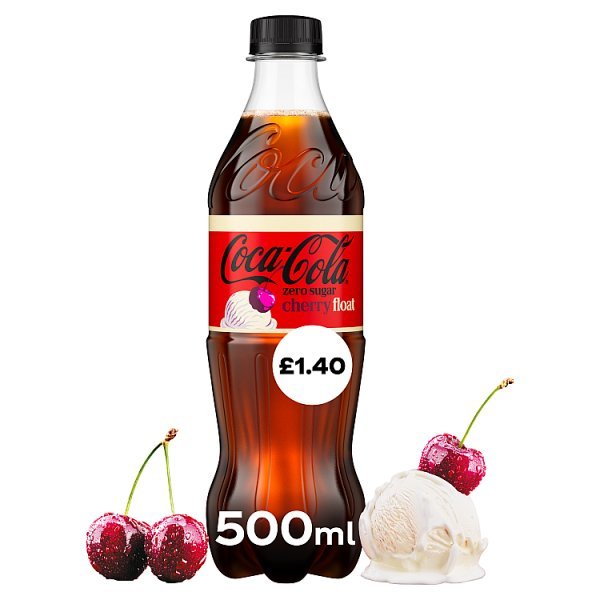 Coca-Cola Zero Sugar Cherry Float 500ml PM £1.40 Bottle (12 x 500ml) - Honesty Sales