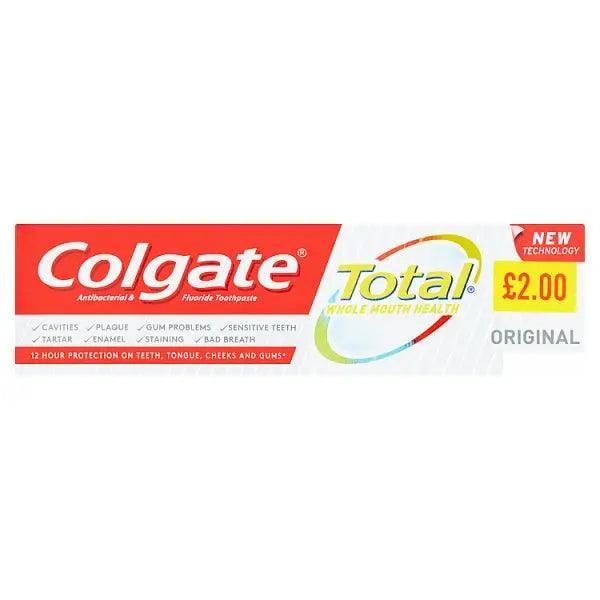 Colgate Total Whole Mouth Health Original Toothpaste 75ml PMP £2.00 (Case of 12) - Honesty Sales