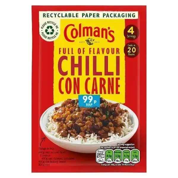 Colman's Chilli Con Carne Recipe Mix 50g (Case of 10) - Honesty Sales Main image