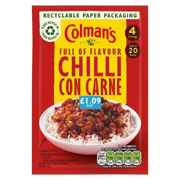 Colman's Recipe Mix Chilli Con Carne 50g (Case of 10) - Honesty Sales