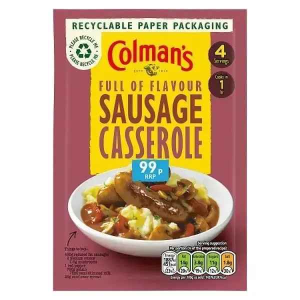 Colman's Sausage Casserole Recipe Mix 39g (Case of 10) - Honesty Sales Main image