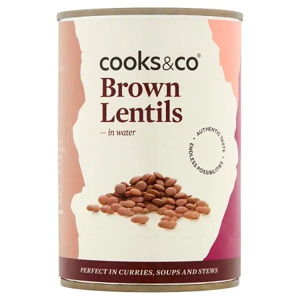 Cooks & Co Brown Lentils in Water 400g (Case of 12) - Honesty Sales
