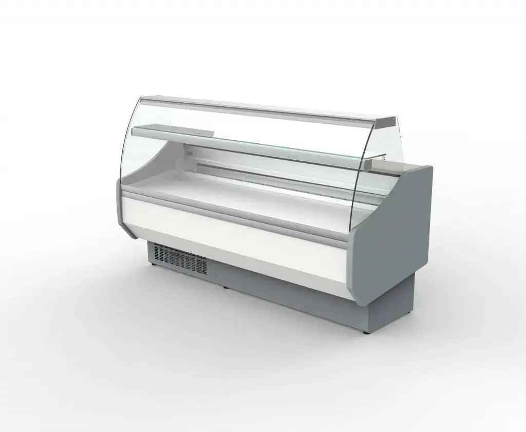 Coreco Refrigerated Curved Glass Serveover 2525mm - CVED-8-25-C - Honesty Sales