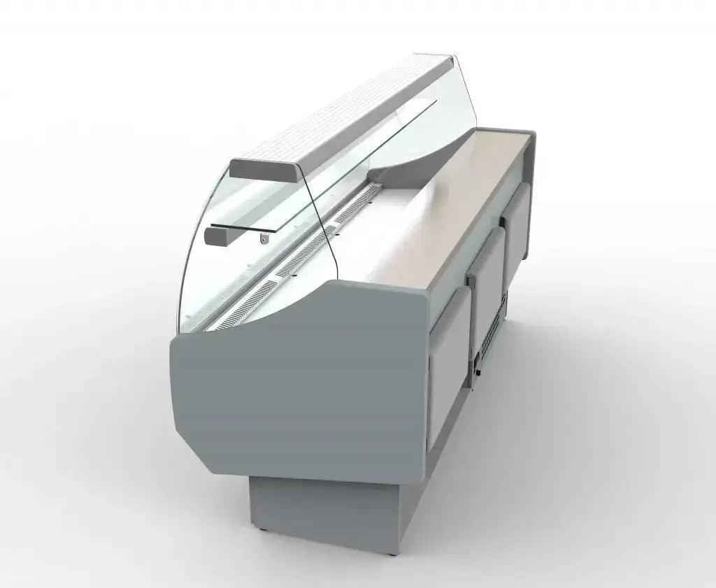 Coreco Refrigerated Curved Glass Serveover 2525mm - CVED-8-25-C - Honesty Sales