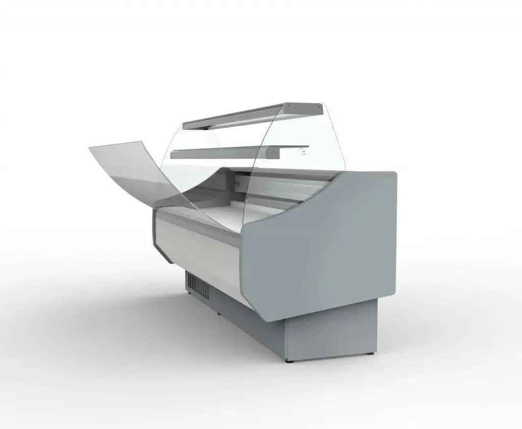 Coreco Refrigerated Curved Glass Serveover 2525mm - CVED-8-25-C - Honesty Sales