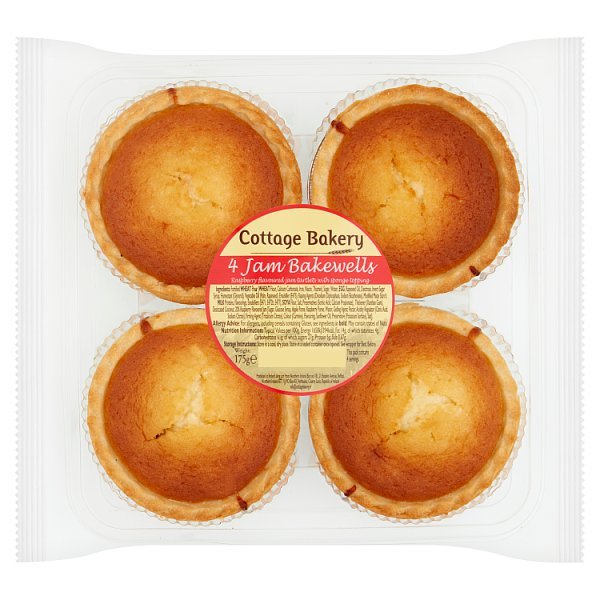 Cottage Bakery 4 Jam Bakewells 175g (6 x 175g) - Honesty Sales