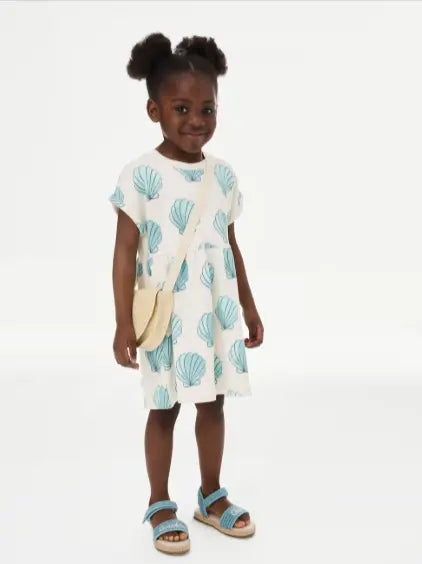 Cotton Rich Printed T-Shirt Dress (2 - 8 Yrs) - Honesty Sales