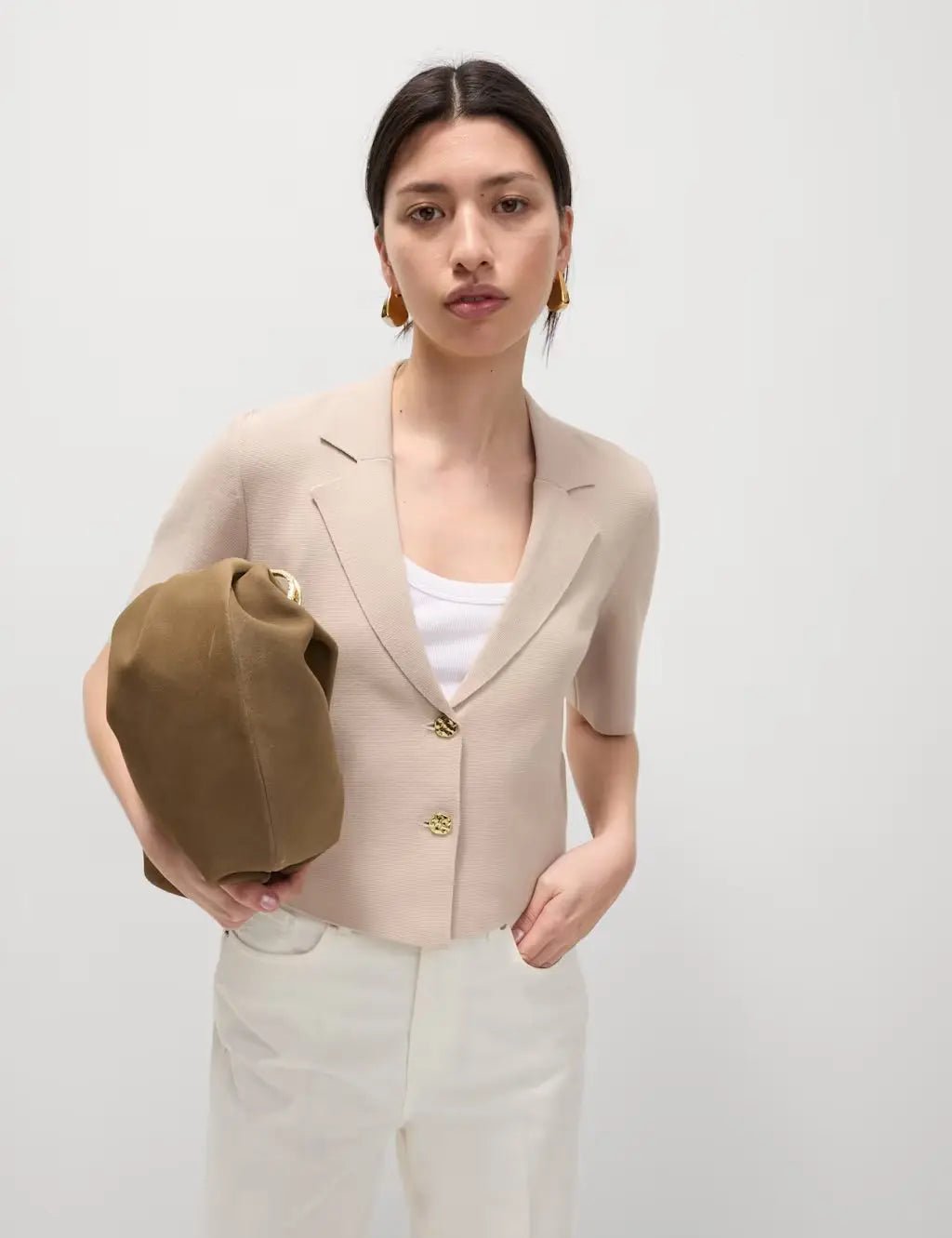 Cotton Rich Textured Knitted Blazer - Honesty Sales