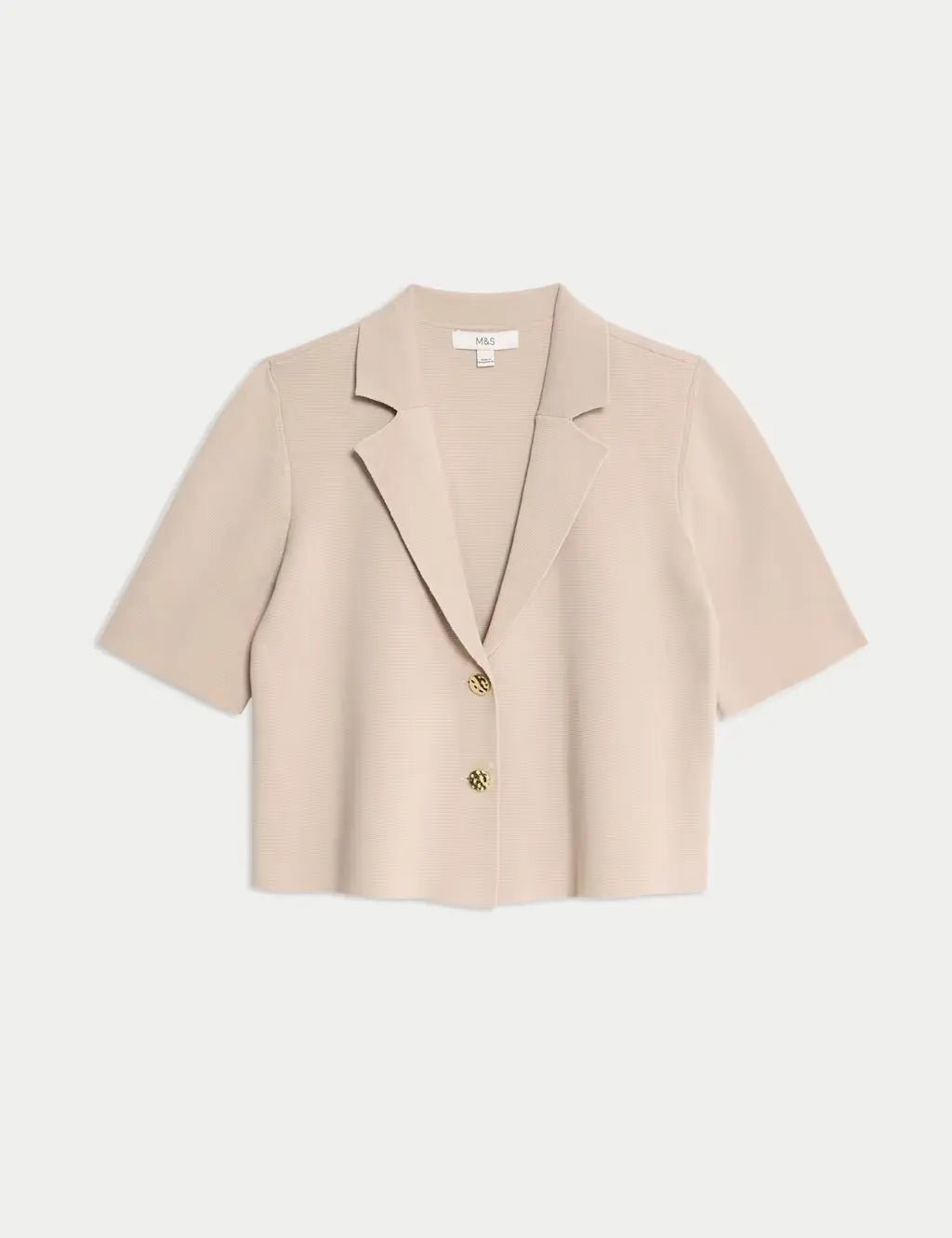 Cotton Rich Textured Knitted Blazer - Honesty Sales