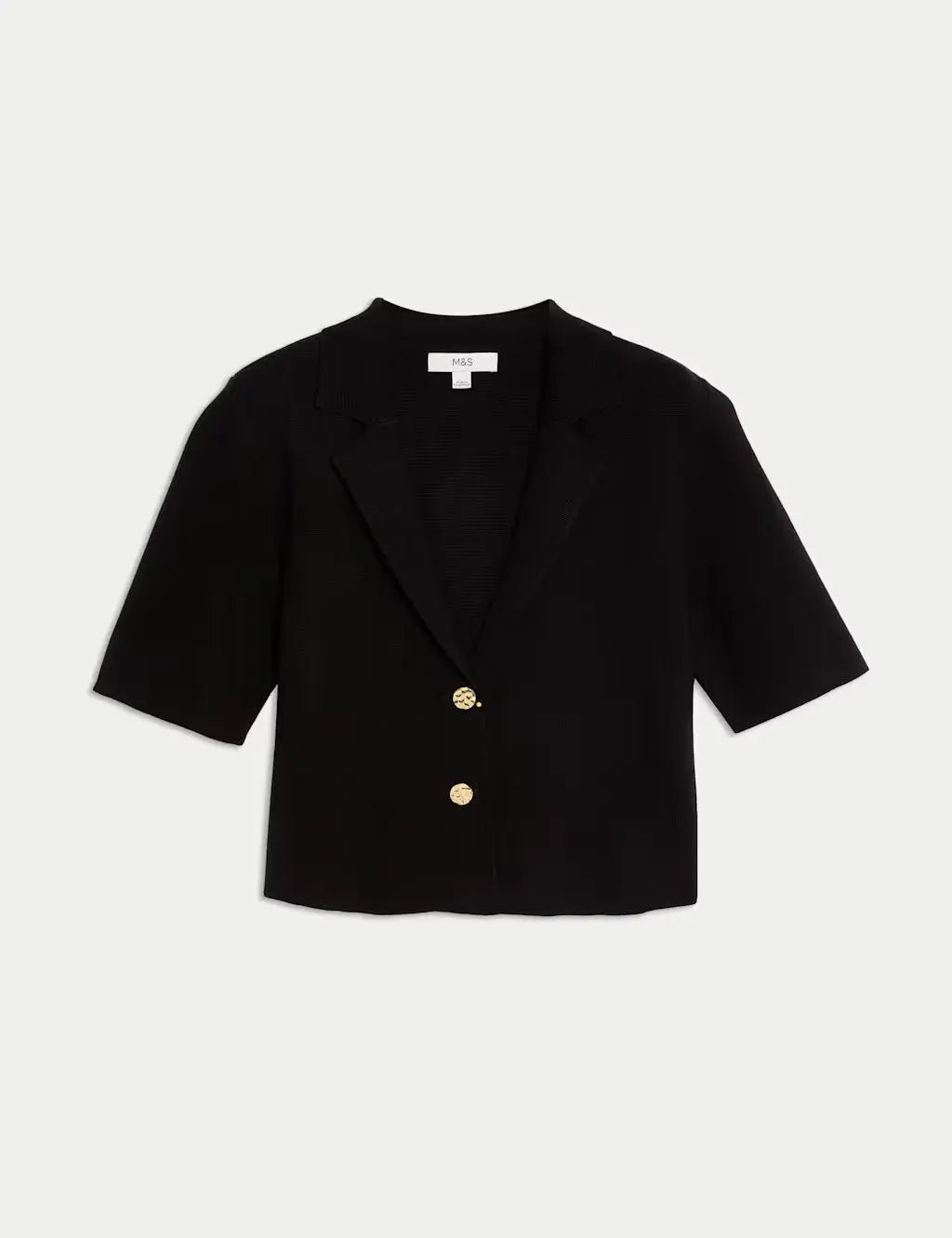 Cotton Rich Textured Knitted Blazer - Honesty Sales
