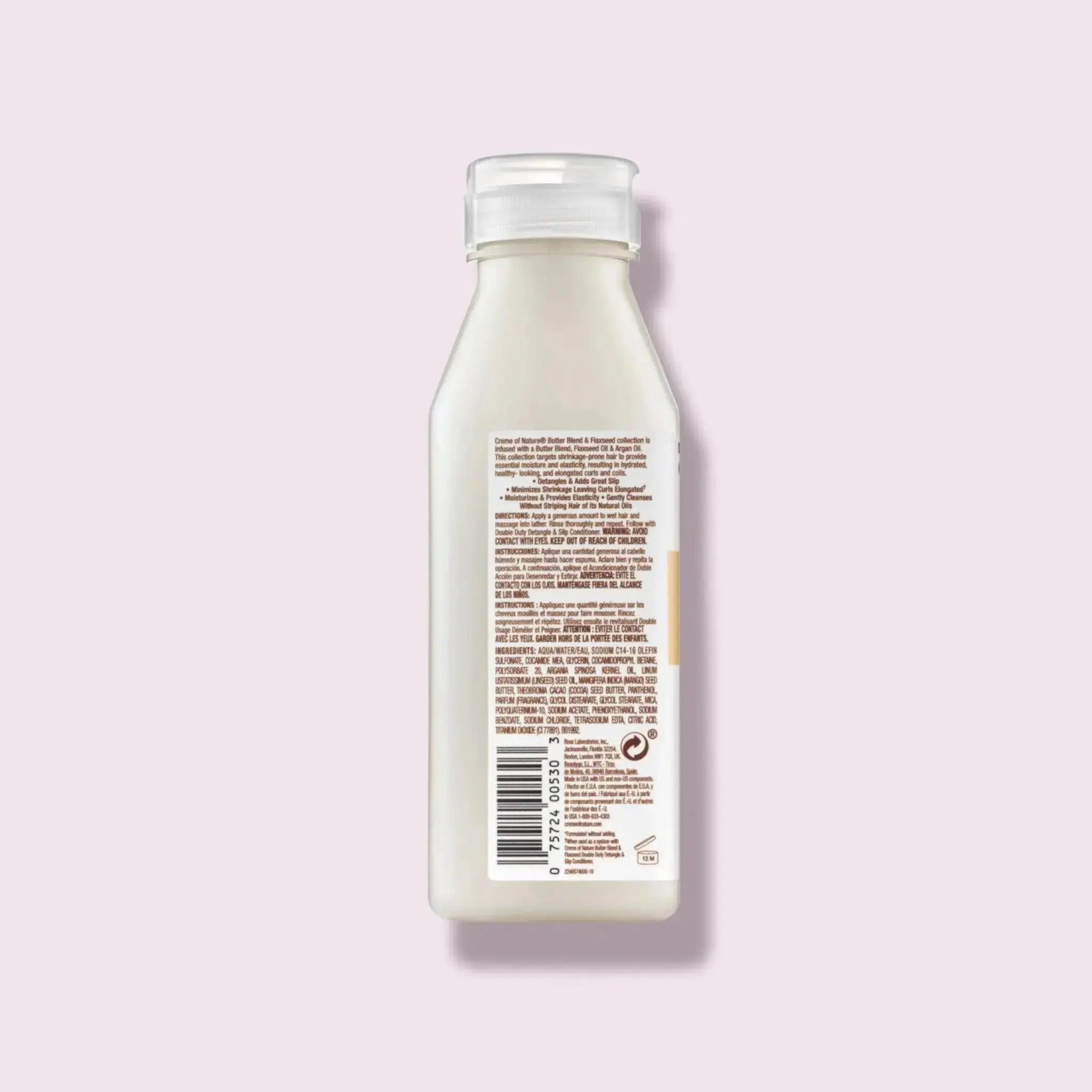 Creme of Nature Butter Blend & Flaxseed Double Duty Shampoo 12oz - Honesty Sales