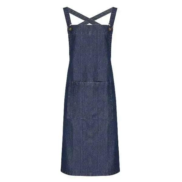 Cross Back Barista Apron Black, Black Denim, Indigo Denim, Grey Denim - Honesty Sales